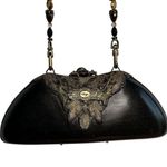 Maya Evangelista Resin Vintage Rhinestone Bead Clutch Handbag purse crossbody Black Photo 0