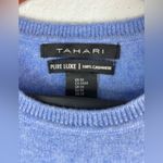 Tahari  Pure Luxe M Cashmere Soft Blue Crew Neck Pullover Sweater Photo 7
