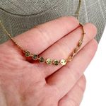 Gold Tone Mini Disc Satellite Beaded Dainty Necklace Photo 1