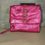 Brighton Nolita Shimmer Small Trifold Wallet Metallic Pink Leather Card Holder Photo 10