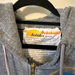 Aviator Nation  LA JOLLA ZIP HOODIE HEATHER GREY Size S Lounge Athletic Photo 3