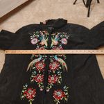 Avanti Size 1X Genuine Leather Embroidered Black Vintage Suede Floral Jacket Photo 4