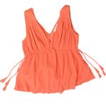 Joie  Orange Lytle Sleeveless Drawstring Tassel 100% Cotton Gauze Tank Top size S Photo 6
