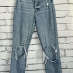 H&M Ultra High Waist Mom Jeans Light Wash Distressed Ripped Knees Women’s 0 Y2K Photo 0