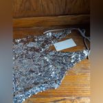 ZARA NWT  Sequin Silver Adjustable Halter Top Size Small Photo 11