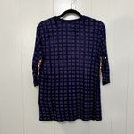 Anthropologie  Tiny Blue Persian Pear Paisley Split Neck Mixed Media Boho Top S Photo 6