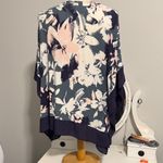 August Silk  Navy and Pink Floral Blouse Photo 2