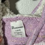 No Boundaries  Women Lavender/White Pullover Sweater Hoodie Cropped size L Photo 4