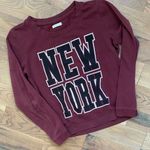 Jacqueline De Yong Classic New York Crewneck Burgundy Sweatshirt Size Small Red Photo 9