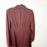 CAbi Fall Boss Burgundy Pleated Three Button Side Pockets Blazer Jacket Small Photo 11