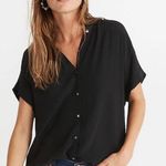 Madewell Central Drapey Shirt Olive Green  Blouse Photo 0