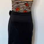 Black Dress with Floral Striped Top Size M Photo 4