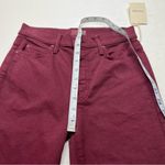 MOTHER Denim Mother The Rascal Sliced Up Heel Burgundy Play Date Denim Jean Women Size 26 NEW Photo 9