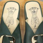 Fly London  Leather Mules Block Heel EU 36 / 5.5-6 Jade Green Comfort Shoes Photo 2