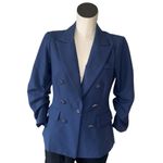 AQUA NWOT   ruched sleeve blazer NAVY Military Style Embellished Button Photo 1