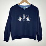 Vintage Shenanigans Blue Crewneck Angels Sweatshirt Sz M Embroidered Grannycore Photo 0