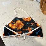 Hawaiian halter cropped top made in Hawaii black orange tropical Summer size L Size L Photo 3