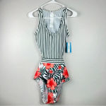 🏝️ Gorgeous Iffei One piece Swimsuit, Size Large, Beautiful Design,‎ NWT White Photo 1