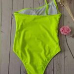 ⚠️ Clearance NWT Neon Lime Ruched One Piece One Shoulder Swimsuit Green Size 6 Photo 1