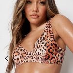 Missguided NWT Leopard Print Wide Strap Underwire U Bikini Top Photo 2