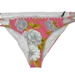 Tularosa Mateo Floral Swim Bikini Bottom Side Cutout Pink Size M Photo 3