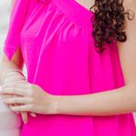 JODIFL Pink One Shoulder Tie Top Photo 2