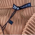 ZARA High-waisted Caramel/Brown Ribbed
Pants Set (Top Medium,Bottom Small) Photo 6