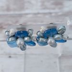Vintage Clip On Earrings Large Statement Blue Tones Stamped W Germany Photo 3