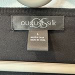 August Silk  Academia Cardigan Sweater Black 3/4 Sleeves 3D Floral Silk Large Photo 6