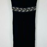 Fashion Magazine Black Tube Dress Small Stretchy 27” Length with Lace Accent Photo 0
