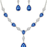 NIB!EleQueen Women Cubic Zirconia Teardrop Y Photo 0