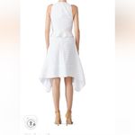 Proenza Schouler  Textured Off-White Dress 10 Cotton Silk Peplum Handkerchief Hem Photo 2