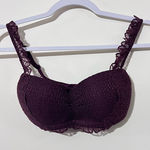 Aerie bralette, maroon burgundy size small floral lace Photo 0