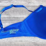 Aerie Lindsey Underwire Bra 34C Lightly Padded Royal Blue Knit Lace Overlay Photo 2