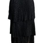 Akris Punto Dot Devore Midi Skirt Black Women’s Size 12 Tiered Pleated A-Line Photo 2