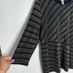 Chico's  Traveler's Knit Tunic Top Long Sleeve Black Gold Shimmer Size XL Chico 3 Photo 1