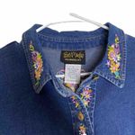 Bob Mackie Wearable Art Womens Large Shirt Embroidered Denim Kids Maypole Dance Photo 6