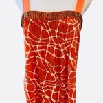 Inc international INC Orange White Animal Print Blouse Bling Top Rhinestone M Photo 0