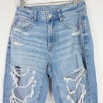 American Eagle Distressed Stretch Mom Jean Ripped Destroyed Size 4 SHORT EUC Photo 1