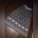 Johnny Was  LA Embroidered Tank Dress grey 3X linen neutral $400 casual boho fall Photo 6