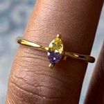 Purple/ Yellow Stone Ring Dipped In Gold... Photo 0