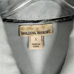 Anthropologie Holding Horses Shirt Womens Small Blue Chambray Pearl Snap Western Photo 4