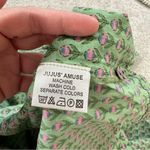 Jujus’ Amuse Women’s Cotton Button Down Shirt Longsleeve Tulip Print Spring L Green Size L Photo 11