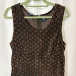 Vintage Women’s Medium 90s Velvet Jumper Maxi Dress Chocolate Brown Paisley Fall Photo 1