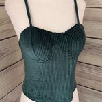 SheIn Green Textured Velvet Bustier Crop Top Photo 0