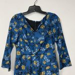 Eshakti  Womens Dress Small 4 Blue Floral Vine Print Party Fun Church Casual Photo 2