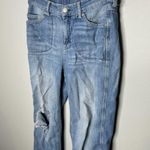 Free People Chloe Baby Barrel Jeans Admiral Blue Sz Small OB985403 distressed XS Photo 2