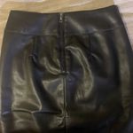 Black Leather Midi Skirt Size 2 Photo 3