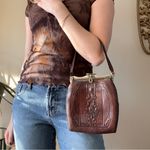 Antique Nocona Leather Handbag Brown Photo 8