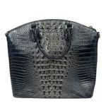 Brahmin  Large Duxbury Satchel Bag Nocturnal Melbourne Black Leather Croc Photo 3